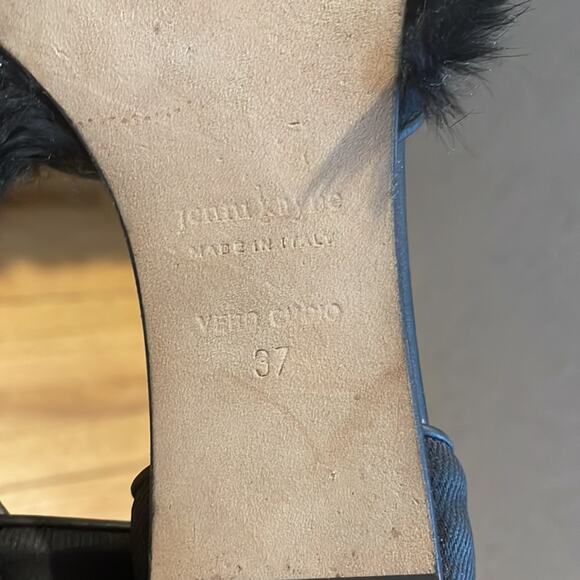 Jenni kayne black fur d’orsay flats size 37 US 6.5 - Picture 11 of 12